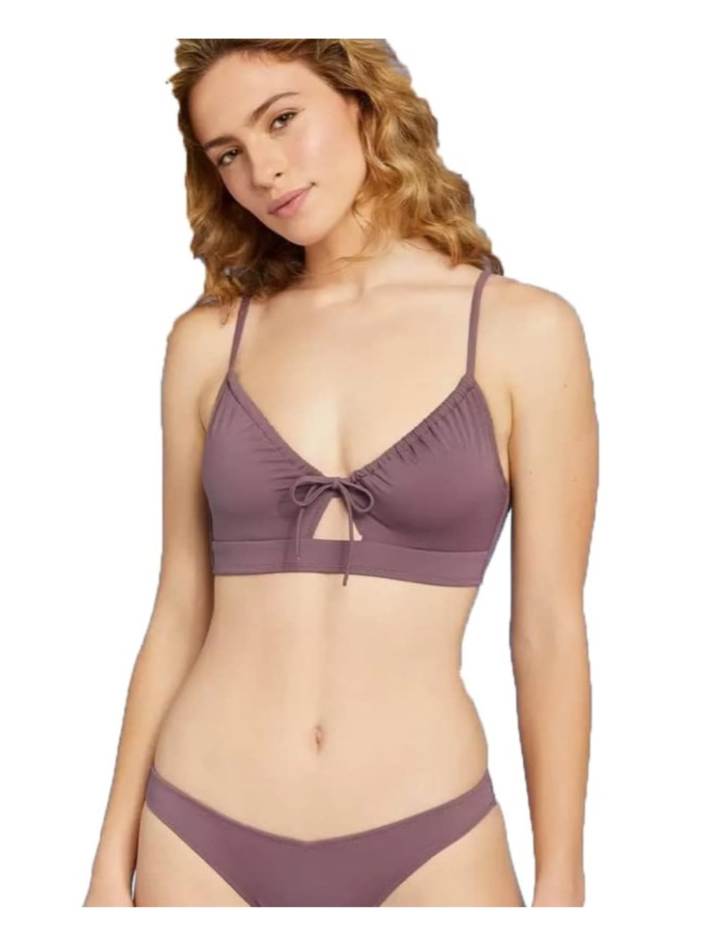 Shade & Shore Mauve Tie-Front Bikini